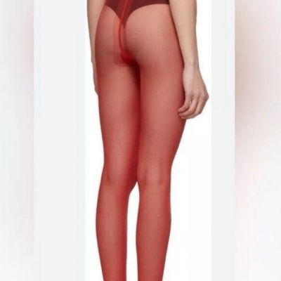 GUCCI MOLINA RED SHEER TIGHTS PANTYHOSE COLOR: FLAME SIZE XL (RUN SMALL M/L) NEW